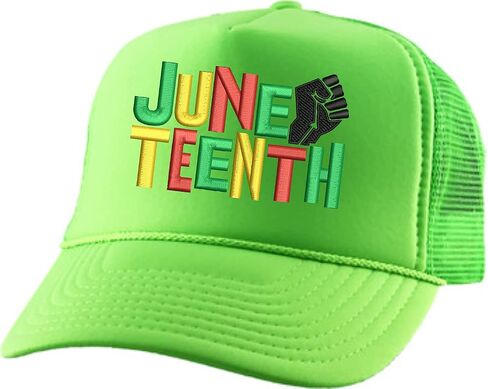 ALLNTRENDS Adult Trucker Hat Juneteenth Embroidered Freedom Day Baseball Cap Adjustable Support Mesh Back Truckers in Saudi Arabia