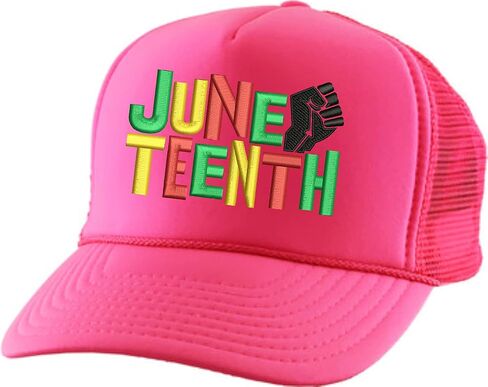 ALLNTRENDS Adult Trucker Hat Juneteenth Embroidered Freedom Day Baseball Cap Adjustable Support Mesh Back Truckers in Saudi Arabia