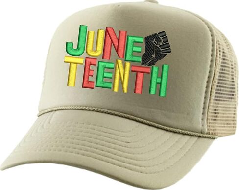 ALLNTRENDS Adult Trucker Hat Juneteenth Embroidered Freedom Day Baseball Cap Adjustable Support Mesh Back Truckers in Saudi Arabia