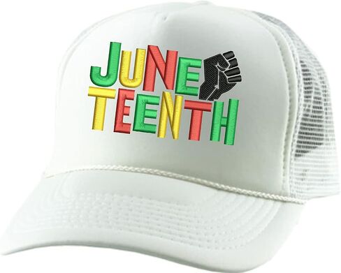 ALLNTRENDS Adult Trucker Hat Juneteenth Embroidered Freedom Day Baseball Cap Adjustable Support Mesh Back Truckers in Saudi Arabia