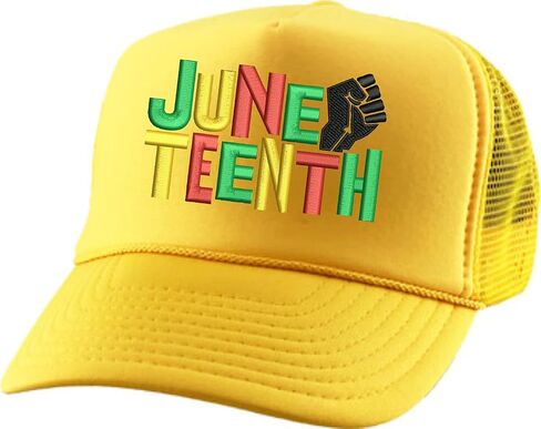 ALLNTRENDS Adult Trucker Hat Juneteenth Embroidered Freedom Day Baseball Cap Adjustable Support Mesh Back Truckers in Saudi Arabia