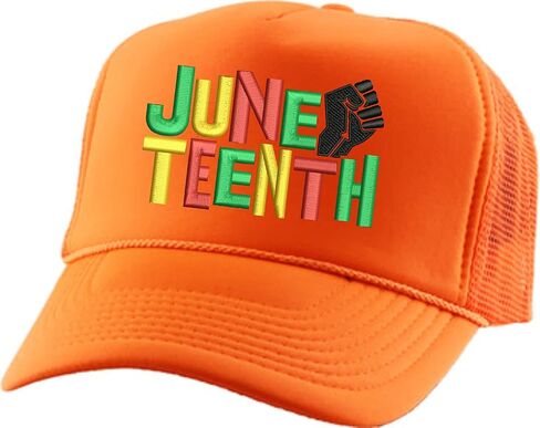 ALLNTRENDS Adult Trucker Hat Juneteenth Embroidered Freedom Day Baseball Cap Adjustable Support Mesh Back Truckers in Saudi Arabia