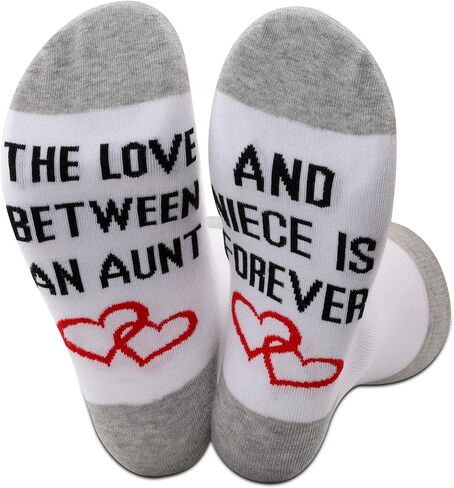 JXGZSO 2 Pairs Aunt And Niece Gift The Love Between An Aunt And Niece Is Forever Socks in Saudi Arabia
