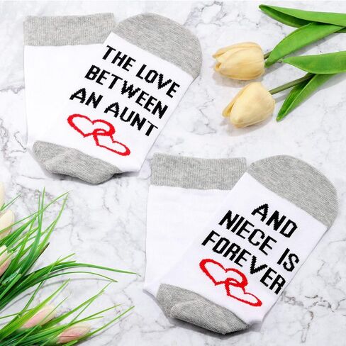 JXGZSO 2 Pairs Aunt And Niece Gift The Love Between An Aunt And Niece Is Forever Socks in Saudi Arabia