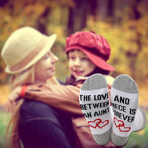 JXGZSO 2 Pairs Aunt And Niece Gift The Love Between An Aunt And Niece Is Forever Socks in Saudi Arabia
