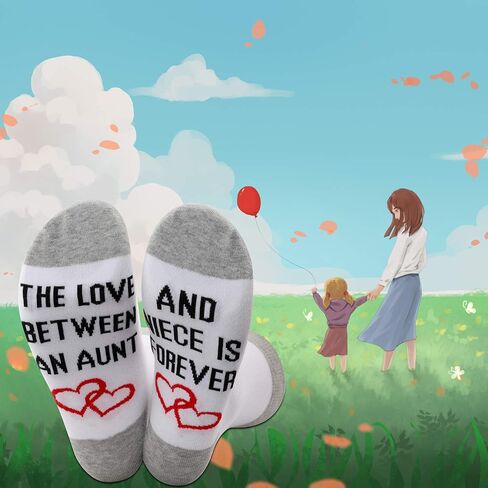 JXGZSO 2 Pairs Aunt And Niece Gift The Love Between An Aunt And Niece Is Forever Socks in Saudi Arabia