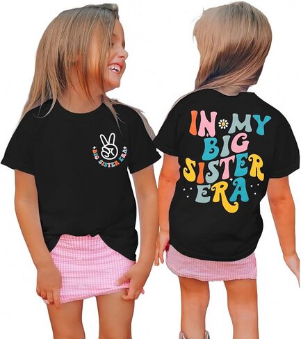 BOUTIKOME Big Sister Shirts Toddler Baby Girl in My Big Sister Era Tshirt Summer Tee Announcement Outfit Short Sleeve Top in Kuwait