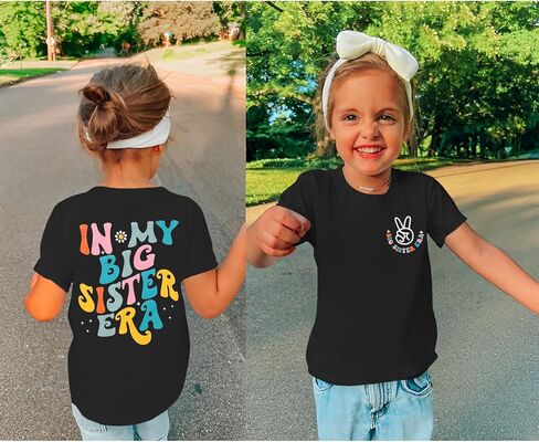 BOUTIKOME Big Sister Shirts Toddler Baby Girl in My Big Sister Era Tshirt Summer Tee Announcement Outfit Short Sleeve Top in Kuwait