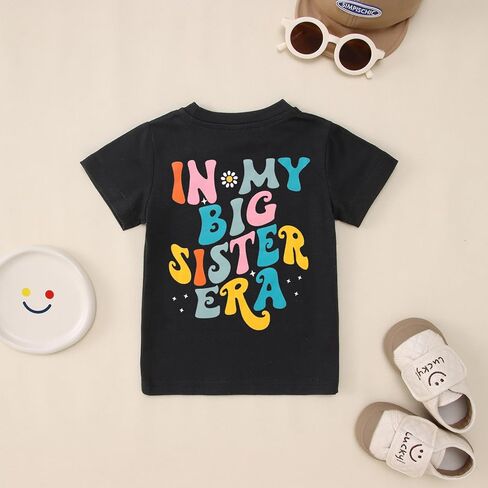 BOUTIKOME Big Sister Shirts Toddler Baby Girl in My Big Sister Era Tshirt Summer Tee Announcement Outfit Short Sleeve Top in Kuwait