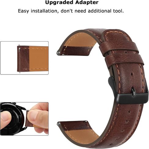 Tasikar 20mm Leather Bands Compatible with Samsung Galaxy Watch 6/5/4 Band/Watch 6 Classic 43mm 47mm/Watch 5 Pro Band, Genuine Leather Strap Bracelet for Galaxy Watch 4 Classic/Watch 3 in Saudi Arabia