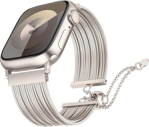 Wearlizer Compatible with Apple Watch Band Women 38mm 40mm 41mm 44mm 42mm 45mm 49mm, Dressy Stainless Steel Tassel Strap Metal Chain Bracelet for iWatch Bands Ultra SE Series 9 8 7 6 5 4 3 2 1 in Saudi Arabia