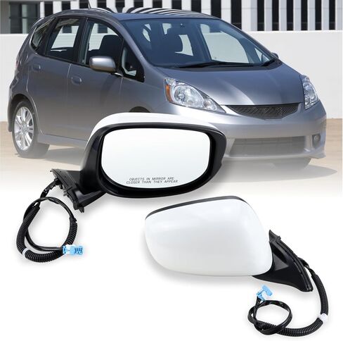 Left Driver side Mirror compatible with 2009 2010 2011 2012 2013 2014 Honda fit with Manual Folding power glass Non-Heated can be DIY Paintable Replace# 76208-TK6-305, 76208TK6305(3 Pins) in Saudi Arabia