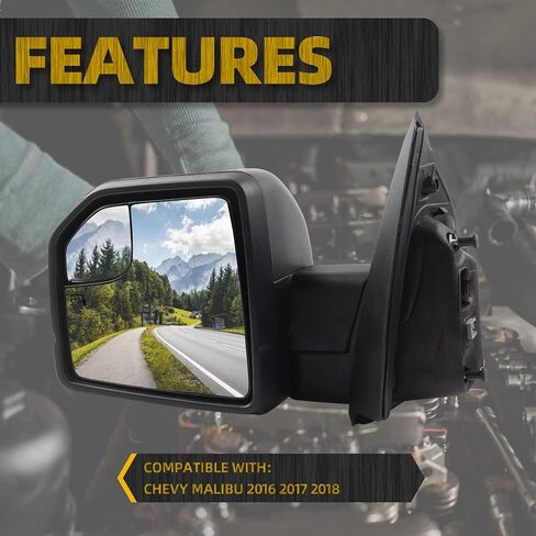 Dasbecan Side Left Mirror Compatible with 2015-2018 Ford F-150 Driver Side FL3Z17683BB FO1320522 6 Pins Power Heated LED Turn Signal in Saudi Arabia