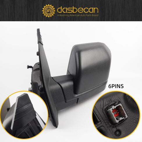 Dasbecan Side Left Mirror Compatible with 2015-2018 Ford F-150 Driver Side FL3Z17683BB FO1320522 6 Pins Power Heated LED Turn Signal in Saudi Arabia