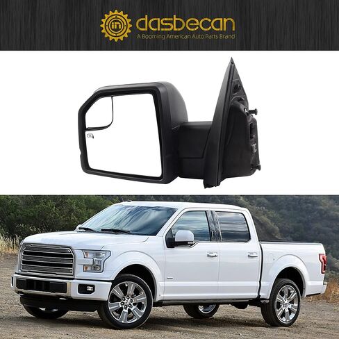 Dasbecan Side Left Mirror Compatible with 2015-2018 Ford F-150 Driver Side FL3Z17683BB FO1320522 6 Pins Power Heated LED Turn Signal in Saudi Arabia