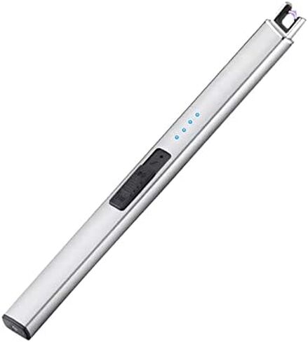 Electric Lighter, Rechargeable Candle Lighter, USB Lighter with Safe Button, Birthday Candles Sparklers, No Fuel Needed, Perfect for Grill Kitchen BBQ Camping (Black) in Saudi Arabia