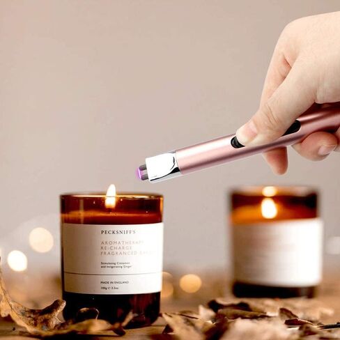 Electric Lighter, Rechargeable Candle Lighter, USB Lighter with Safe Button, Birthday Candles Sparklers, No Fuel Needed, Perfect for Grill Kitchen BBQ Camping (Black) in Saudi Arabia