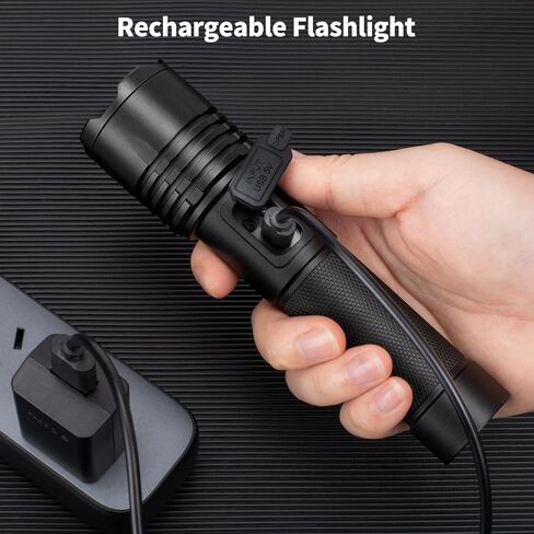 Rechargeable Flashlights High Lumen, 990000 Super Bright LED Flashlight, 12 Hour Runtime Flash Light with 3 Modes, IPX6 Waterproof for Home, Outdoor, Camping in Saudi Arabia