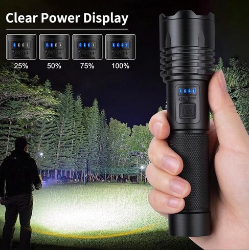 Rechargeable Flashlights High Lumen, 990000 Super Bright LED Flashlight, 12 Hour Runtime Flash Light with 3 Modes, IPX6 Waterproof for Home, Outdoor, Camping in Saudi Arabia