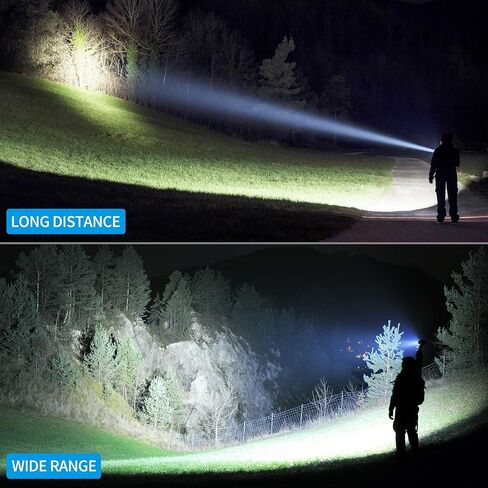 Rechargeable Flashlights High Lumen, 990000 Super Bright LED Flashlight, 12 Hour Runtime Flash Light with 3 Modes, IPX6 Waterproof for Home, Outdoor, Camping in Saudi Arabia