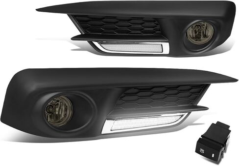 DNA MOTORING FL-ZTL-248-CH مجموعة سائق ضوء الضباب وجانب الراكب يعزز الرؤية [متوافق مع 16-17 Honda Civic Sedan] in Saudi Arabia
