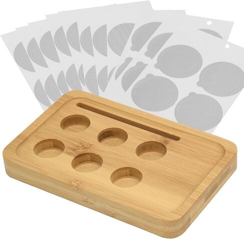 Reusable Capsules for Nespresso OriginalLine - 6pcs Espresso Refillable Pods Stainless Steel Coffee Pods Compatible for Nespresso Originaline Machine(6 Pods+100pcs Lids+ Bamboo Storage Tray) in Saudi Arabia