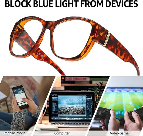 نظارات Myiaur Blue Light Blocking Fit Over للنساء، نظارات فلتر زرقاء عصرية للكمبيوتر/القراءة/التلفزيون/الهاتف/الألعاب in Kuwait