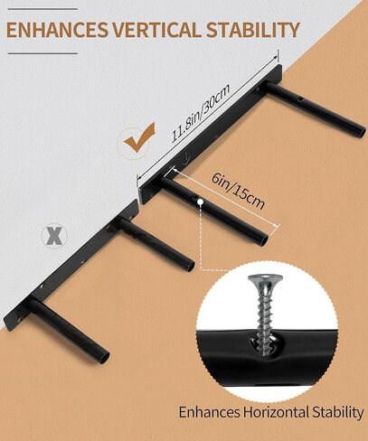 Gronda Black Floating Shelves for Wall, 24 Inch Wall Mounted Wood Shelf Set of 2, Modern Home Decor Storage Large Shelf Long Heavy Duty for Bathroom, Bedroom, Kitchen, Office, Living Room in Saudi Arabia