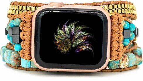 Compatible with Apple Watch Band 49mm 45mm 41mm 44mm 42mm 40mm 38mm Boho Beaded Bracelets,Multilayer Wraps Stone Handmade Watch Strap for Women Men for iWatch SE/Ultra Series 9 8 7 6 5 4 3 2 in Saudi Arabia