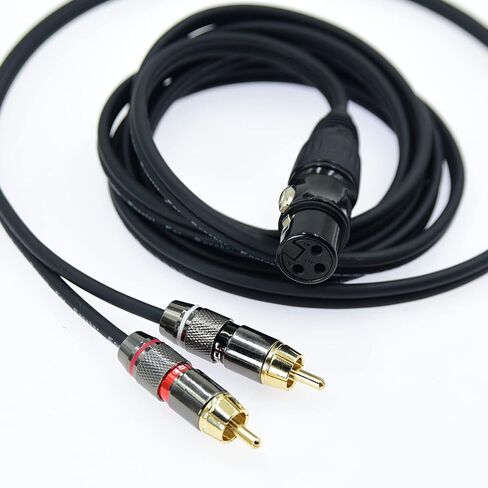 5ft XLR female to 2 RCA female Plug Y Splitter 3 Pin to Dual RCA Stereo patch audio Cable Phono Interconnect Duplicator Lead Adapter Connector Sound card eq Microphone Cord 2 x Unbalanced(1 pack) in Saudi Arabia
