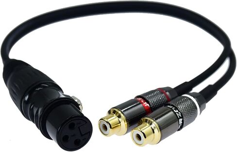 5ft XLR female to 2 RCA female Plug Y Splitter 3 Pin to Dual RCA Stereo patch audio Cable Phono Interconnect Duplicator Lead Adapter Connector Sound card eq Microphone Cord 2 x Unbalanced(1 pack) in Saudi Arabia