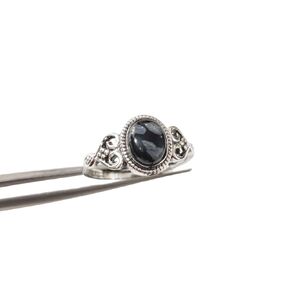 Natural Snowflake Obsidian Ring, Snowflake Obsidian Gemstone Ring, Tiny Bohemian Ring, 925 Sterling Silver, Designer Womens Ring, Christmas, Thanksgiving, Handmade, Statement Jewelry (10)