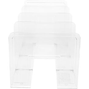 MAGICLULU Desktop File Sorter Acrylic File Holder 4 Section File Organizer for Desk File Folder Holder File Sorter Vertical Document File Sorter Rack Stand for Office Home
