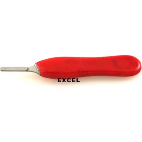 Scalpel Handle #6 Red Plastic Grip - fitting surgical blades #20 thru 25