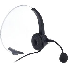 Noise Cancelling Office Headset, USB Single Ear Wired Headphone Adjustable Volume with Microphone for Computer