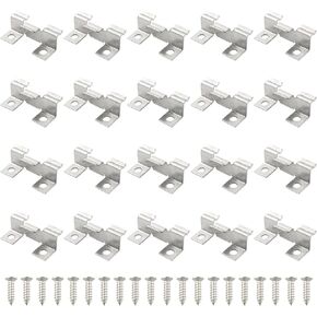 20PCS Stainless Steel Decking Hidden Spacer Fastener Board Clip with Self-Tapping Screw for 10mm Thickness Wooden Floor, Wooden Floor Board Clip Wooden Floor Board Clip