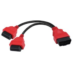 iKKEGOL 30 سم / 12 بوصة كابل تمديد obdii منخفض للغاية، كابل مقسم obd ii 2 y، 1 ذكر إلى 2 أنثى مزدوج y j1962 محول موصل تمديد منافذ أحمر