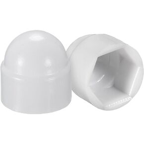 uxcell Plastic Dome Nut Protection Cap Covers, M4 Nut Cover White 100pcs