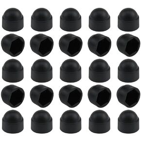 M8 Bolt Nut Protective Cap ;Black Plastic Hexagon Screw Protective Cover M8×13mm Hexagonal Dome Protective Cap Exposed (25pcs)