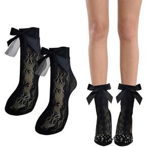 جوارب نسائية من الدانتيل جوارب للكاحل جوارب قصيرة بفيونكة جوارب شبكية للركبة جوارب عالية من الإيلاستين للنساء والفتيات in Kuwait