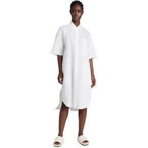 Lee Mathews Women's Poplin Short Sleeve Shirt Dress