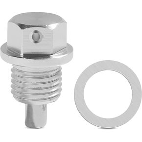 Universal M14x1.5 Magnetic Sump Drain Nut Bolt,Aluminum Oil Pan Drain Plug with Copper Gasket Crush Washer,Automotive Replacement Engine Oil Drain Plugs
