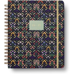 RIFLE PAPER CO. 2024 17-Month Hardcover Spiral Planner | Aug. 2023-Dec. 2024, Weekly and Monthly Pages, Includes Quotes, Sticker Sheets, and Illustrated Pocket Folder (10" L × 8.5" W), Blossom