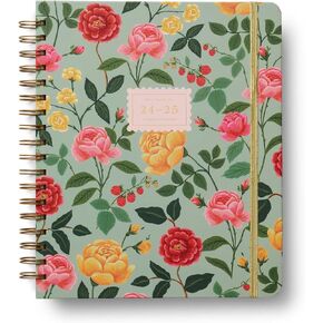 شركة RIFLE PAPER CO. 2025 مخطط حلزوني بغلاف أكاديمي مدته 17 شهرًا | صفحات أسبوعية وشهرية، اقتباسات ملهمة، أوراق ملصقات، مجلد جيب مصور (10 × 8.5 بوصة)، إستي