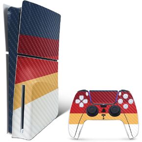 MightySkins Carbon Fiber Skin for PS5 PlayStation 5 Slim Disc Edition Bundle - Black Gator Skin Protective, Durable Textured Carbon Fiber Finish Easy to Apply and Change Styles Made in The USA in Kuwait