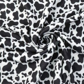 David accessories Double Brushed Poly Knit Fabric Fruit Cow Pattern Printing Fabric 4 Way Stretch Spandex Knitting Fabric DBP Fabric by The Yard for Clothes Dress (Cow Pattern)
