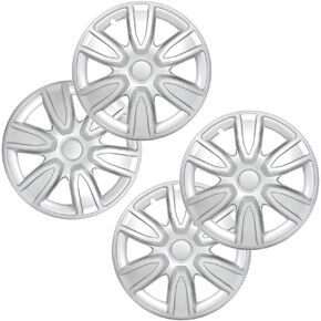 مجموعة ECCPP 4 قطع مقاس 15 بوصة غطاء عجلة Hubcap فضي من OEM بديل كامل للعروة متينة - غطاء خارجي حديث وأنيق لاستبدال إطارات السيارات - غطاء Snap On Hubcap - لـ 09-18 Toyota Camry Corolla in Saudi Arabia