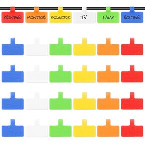 ملصقات سلك كابل قابلة لإعادة الاستخدام، سهلة الكتابة عليها، إغلاق بخطاف وحلقة، للتنظيم والتعرف، علامات الكابلات، استخدامات متعددة - 20 قطعة (أبيض) in Kuwait