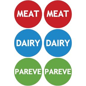 Kosher Labels,Meat Dairy Parve Stickers,Freezable Microwavable Dishwasher Safe Labels,1.5 inch,120 Pcs Per Pack