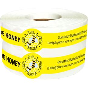 Safe Secure Tamper Evident Seals Stickers for Honey Jars 1 * 9inch Honey Label Stickers Safety Instruction 500Pcs Pure Honey Tamper Proof Bottle Lid Labels for Drink Food Freshness